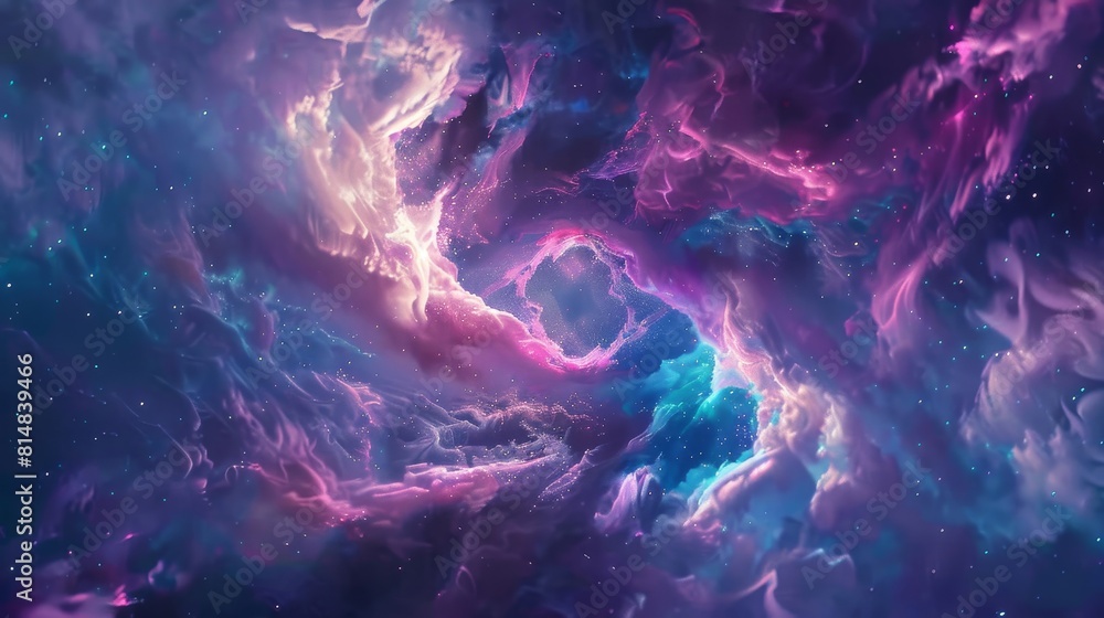Hypnotic cosmic nebula with bursts of neon pink Hypnotic cosmic nebula with bursts of neon pink