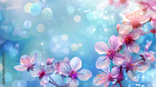 abstract spring blossom background featuring a variety of pink, white, and pink - and - white flowers photo