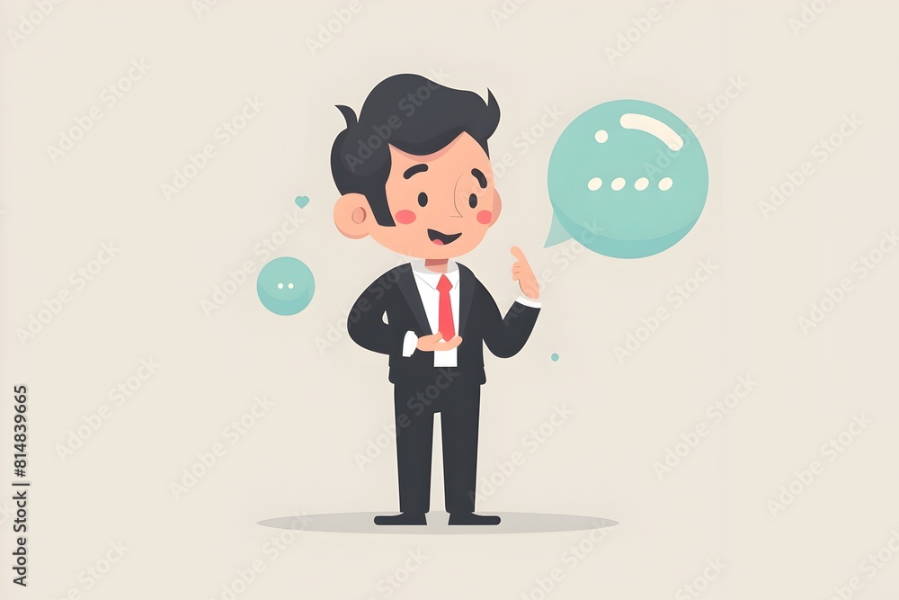 Confident Businessman with Bubbles Representing Successful Business and Career Concepts Confident Businessman with Bubbles Representing Successful Business and Career Concepts