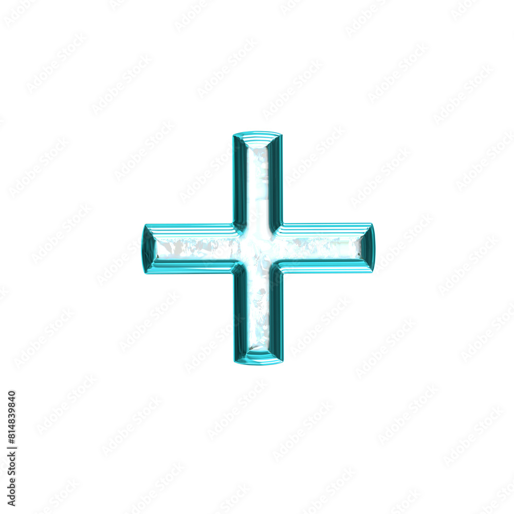 Ice symbol in a turquoise  frame