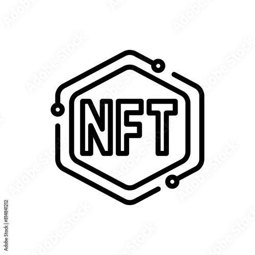 Non fungible token line icon. Metaverse icon. Nft icon isolated on white background. Transparent background, minimalist symbol. Vector images