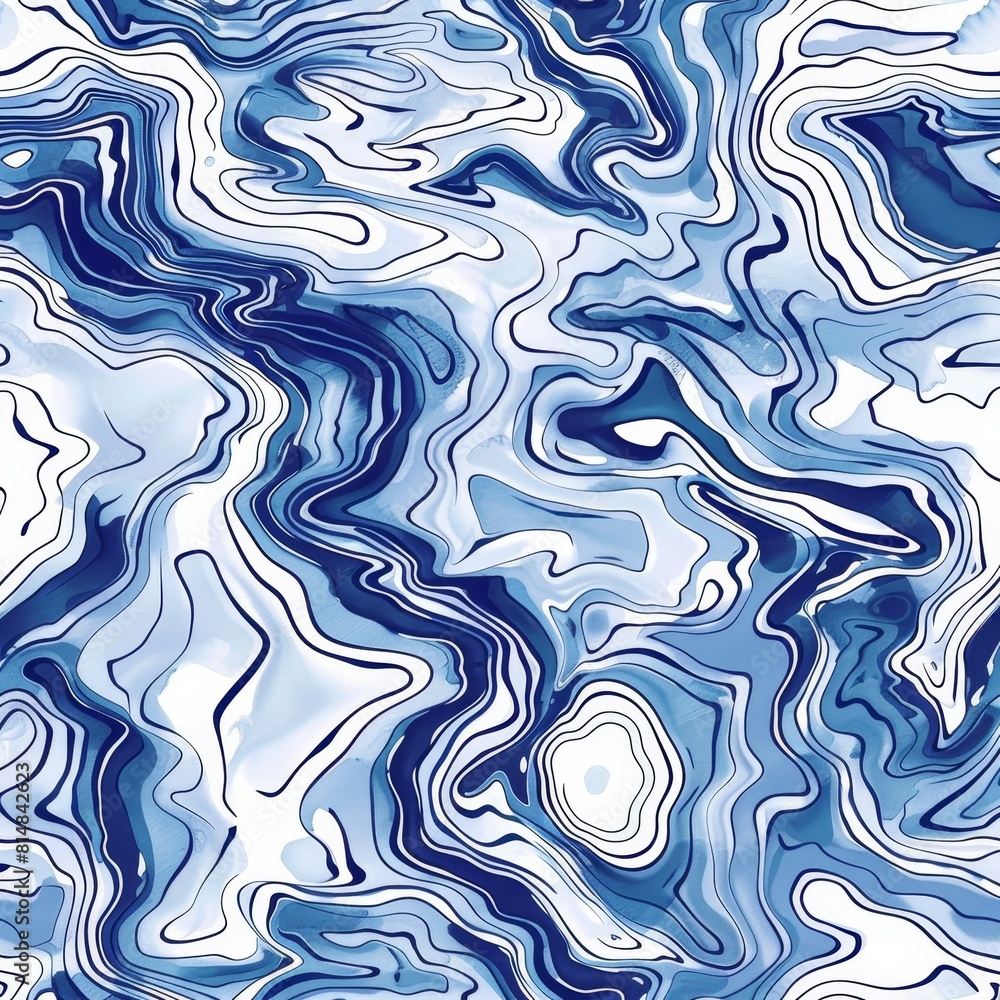 Abstract seamless pattern with fluid, hand-drawn lines mimicking water flow and natural terrain, designed for environmental textile art on an isolated background Abstract seamless pattern with fluid, hand-drawn lines mimicking water flow and natural terrain, designed for environmental textile art on an isolated background