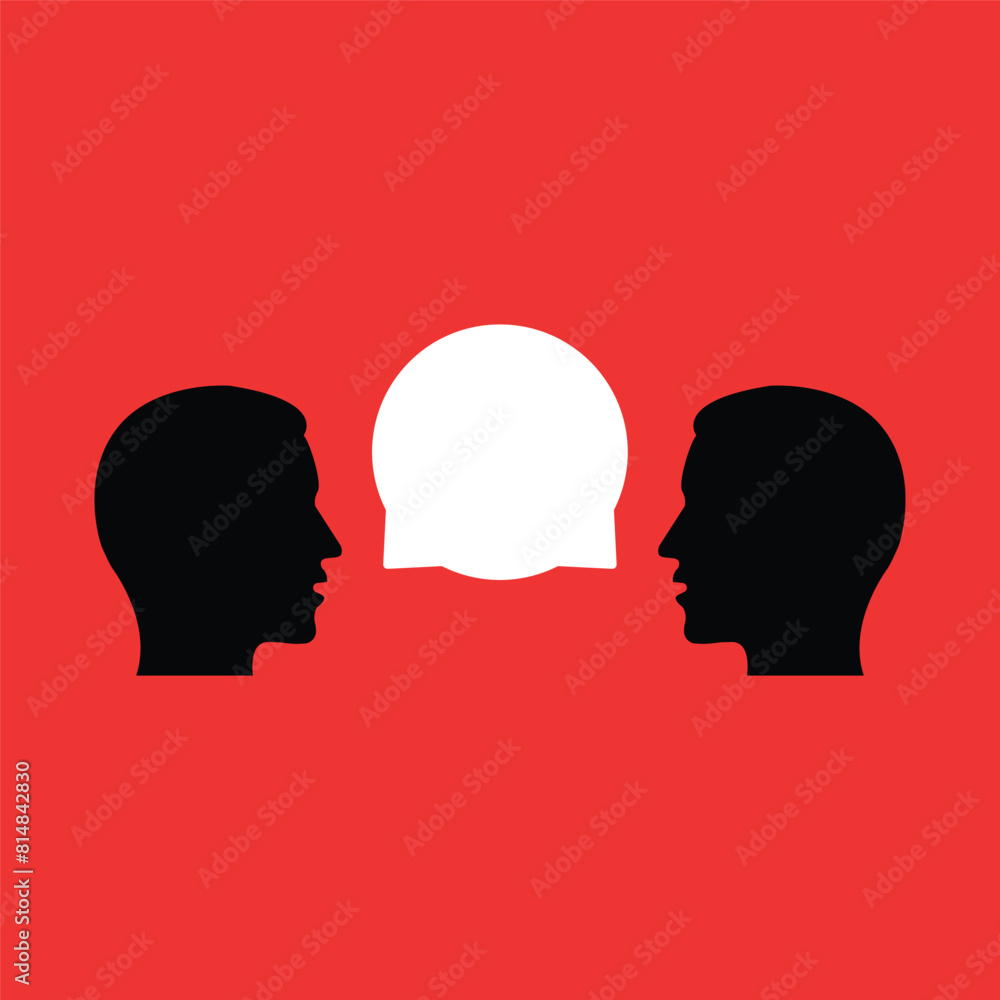 complicated conversation between two people. concept of hard communication with person and angry insult or difficult debate. flat cartoon style trend complicated conversation between two people. concept of hard communication with person and angry insult or difficult debate. flat cartoon style trend