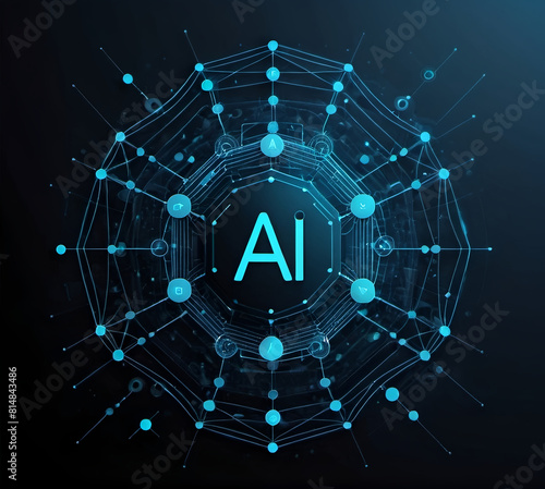 AI technology web background abstract design