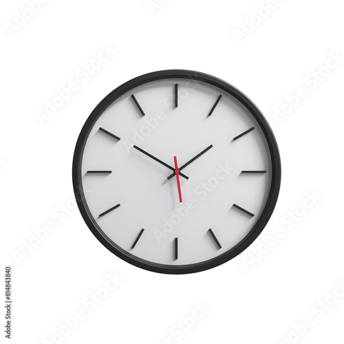 minimalist clock isolated on transparent background