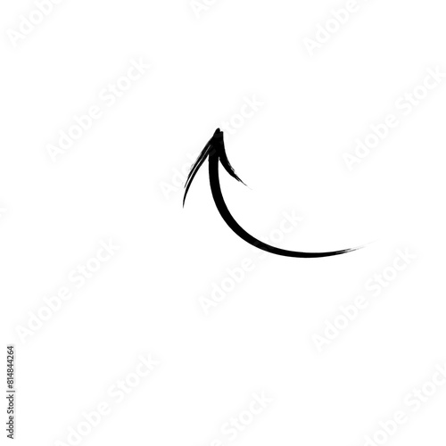 Hand drawn curved arrow icon on transparent background. grunge style arrow icon for your design