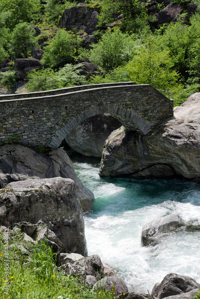 Ancient Stone Bridge in Switzerland Ancient Stone Bridge in Switzerland