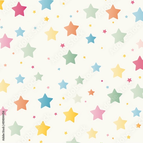 Pastel star pattern seamless background high quality illustration on white background