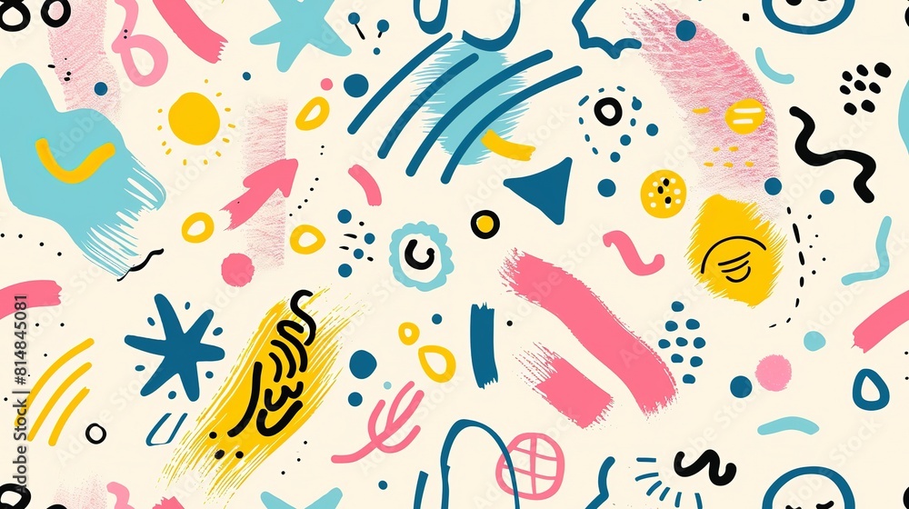 cartoonish seamless pattern doodle funny shape bright cheerful color, Generative Ai
cartoonish seamless pattern doodle funny shape bright cheerful color, Generative Ai