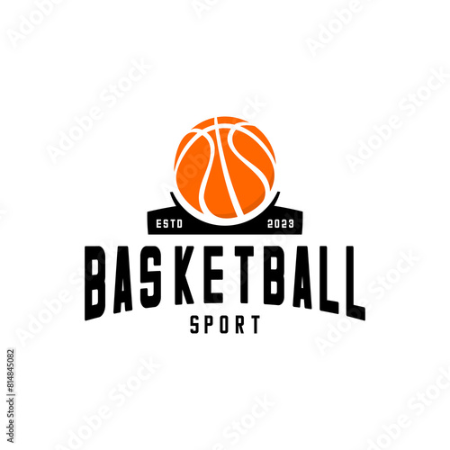 vector sports logo for basketball on a white background