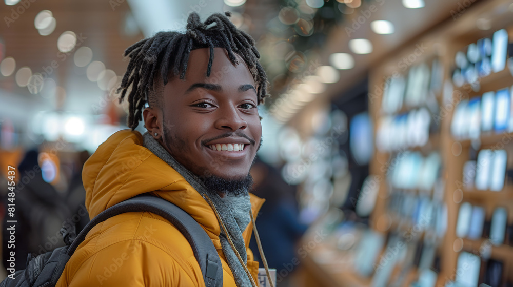 Fototapeta premium Smiling Young Man in Electronics Store