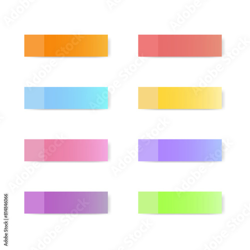 Obraz na płótnie Different color paper stickers vector collection. Sticky colored notes. Post note paper. Place any text on it w salonie