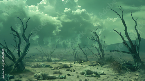 The horrifying aftermath: representation of a landscape poisoned by VX nerve gas exposure photo