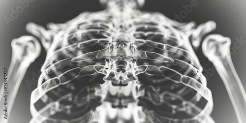 X-Ray image of the human thorax. photo