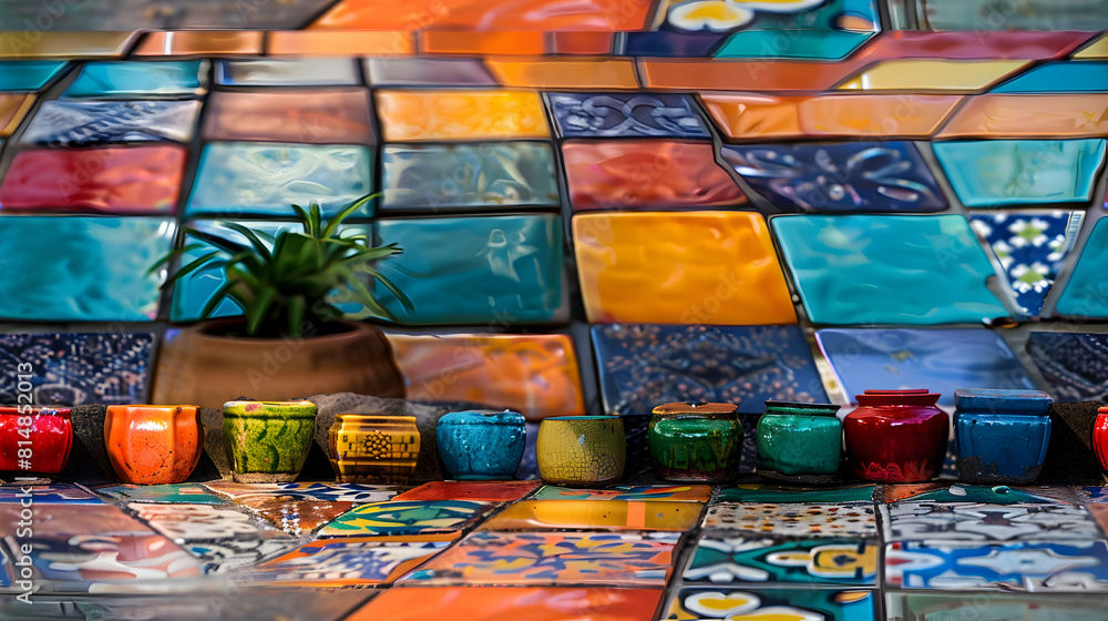 Capturing the vibrant Feria de las Flores atmosphere with realistic artisan market tiles showcasing colorful craft tiles. Capturing the vibrant Feria de las Flores atmosphere with realistic artisan market tiles showcasing colorful craft tiles.