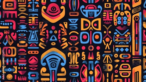 Vibrant Geometric Abstract Shapes Pattern Design