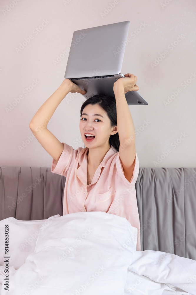 A girl who just got up A girl who just got up
