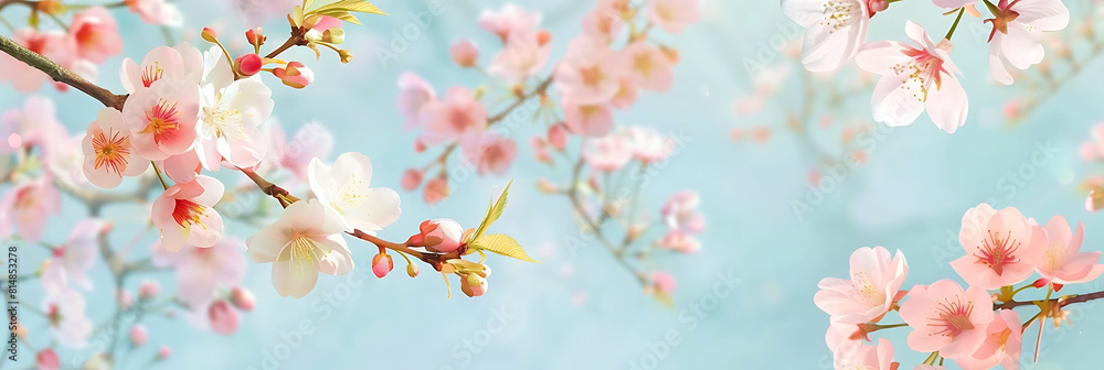 colorful sakura flower pattern on blue background featuring pink, white, and pink - and - white flowers colorful sakura flower pattern on blue background featuring pink, white, and pink - and - white flowers