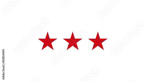  Three star rating icon animated video.