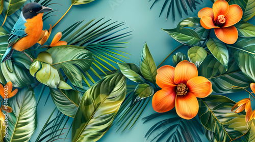 Vibrant Exotic Colombian Bird Tiles Celebrating Festival Biodiversity Photo Realistic Design Concept on Adobe Stock