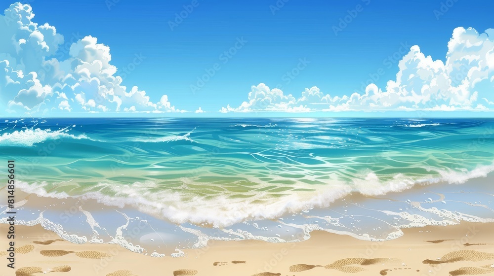 A beautiful blue ocean with a few clouds in the sky A beautiful blue ocean with a few clouds in the sky