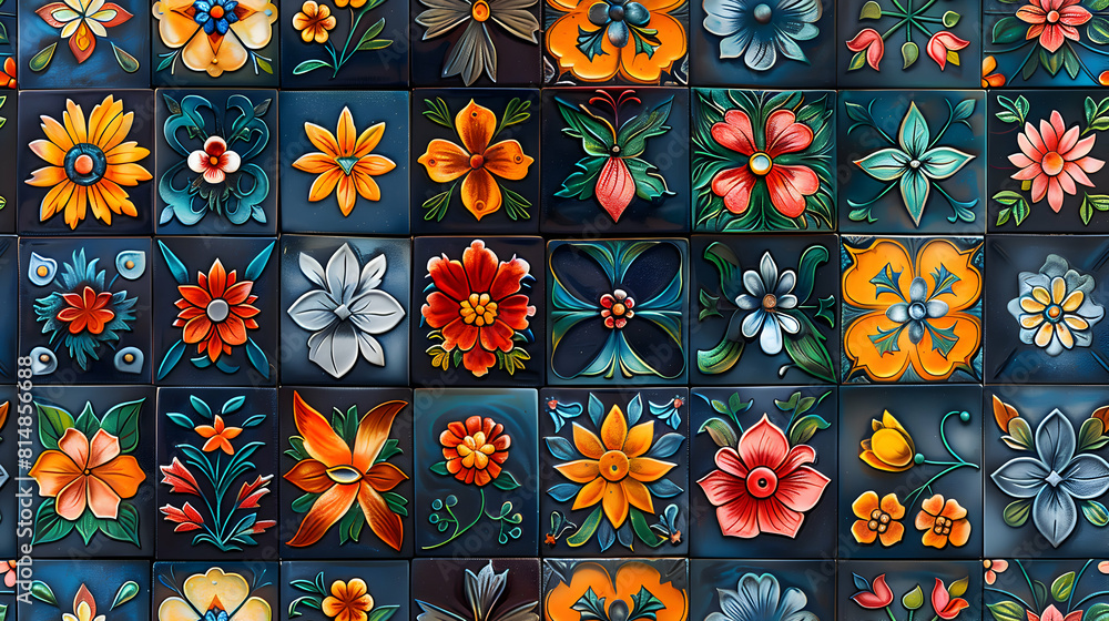 custom made wallpaper toronto digitalFiesta Night Tiles: Photo Realistic Concept Evoking the Lively Feria de las Flores Festivities with Music and Dance