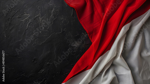 wavy indonesia flag background over dark background