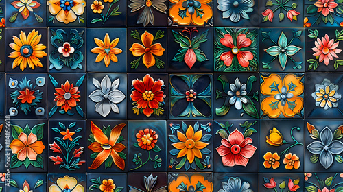 Wallpaper Mural Fiesta Night Tiles: Photo Realistic Concept Evoking the Lively Feria de las Flores Festivities with Music and Dance Torontodigital.ca