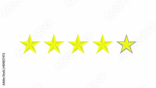 Five star rating icon animation video.