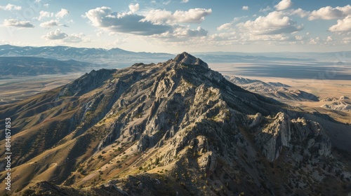 Aerial view of the Oquirrh Mountains in Utah, USA, a less-traveled mountain range offering stunning views and rich mining © mozzang
