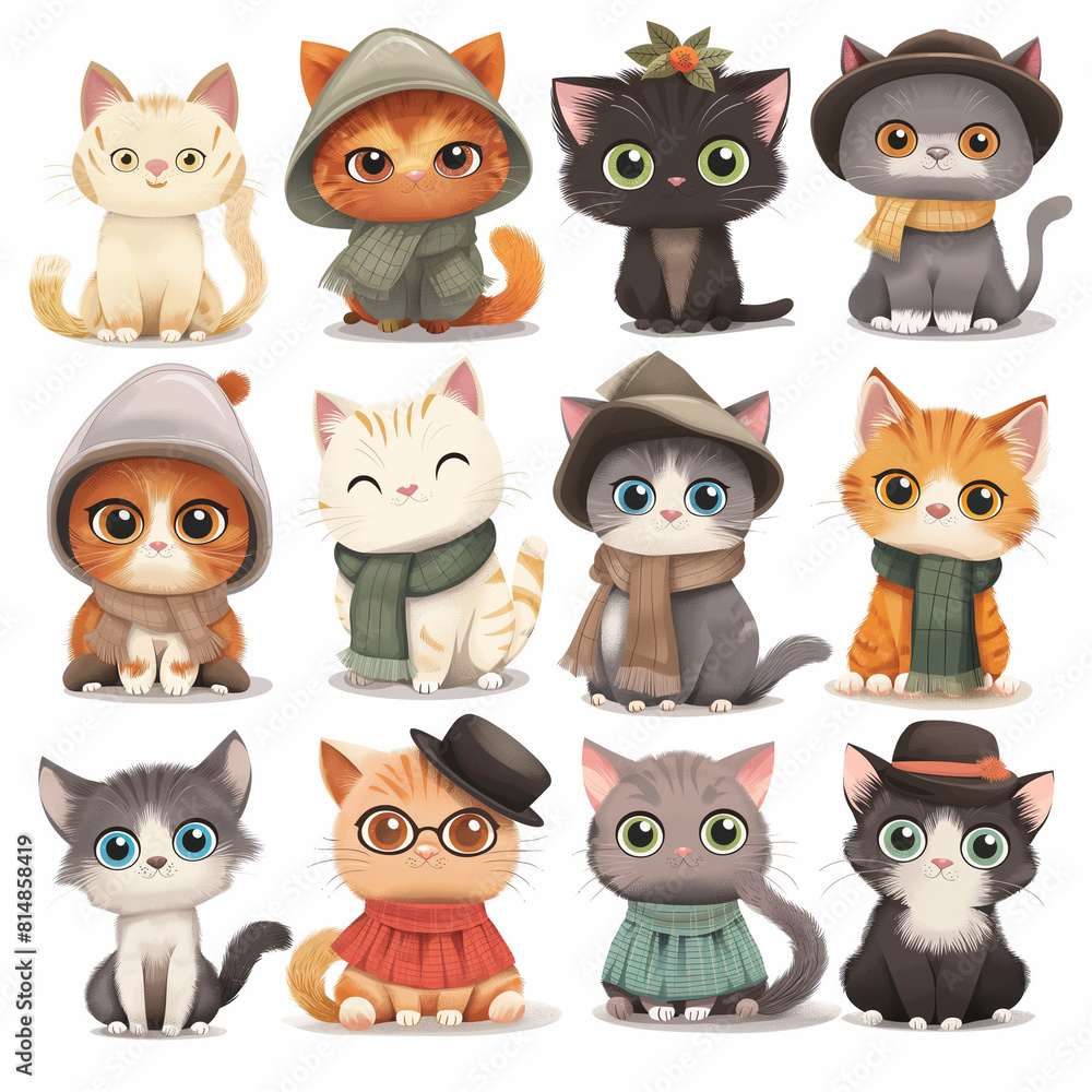 set of funny cartoon animals set of funny cartoon animals