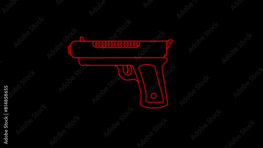 Gun icon video animation for motion graphics. Gun icon video animation for motion graphics.