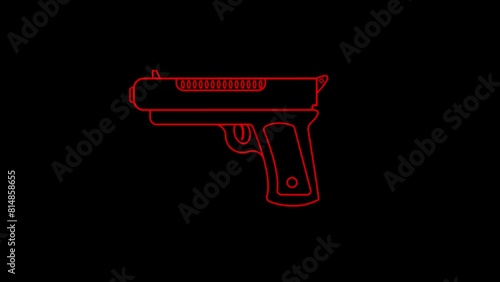 Gun icon video animation for motion graphics.