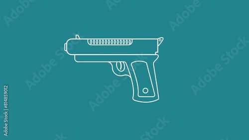 Gun icon video animation for motion graphics.