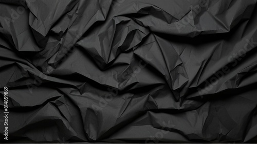 Crumpled Black paper texture background overlay effect