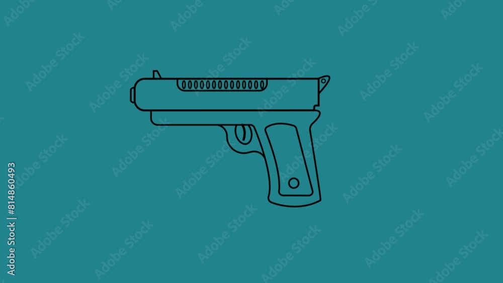 Gun icon video animation for motion graphics. Gun icon video animation for motion graphics.