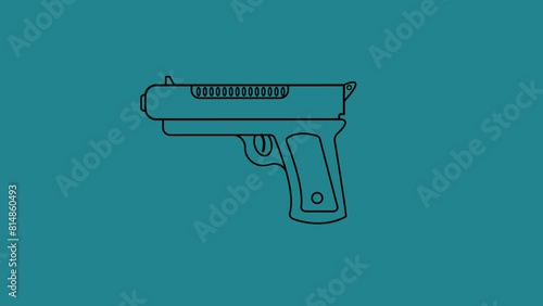 Gun icon video animation for motion graphics.
