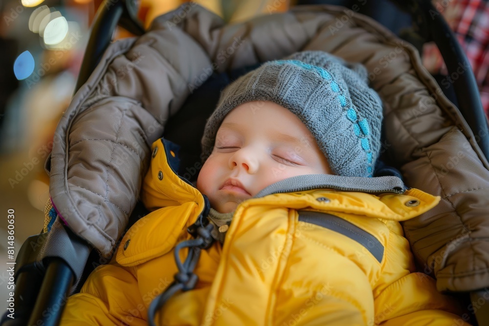 adorable baby boy sleeping peacefully in a pram at an outdoor market candid closeup shot digital photography adorable baby boy sleeping peacefully in a pram at an outdoor market candid closeup shot digital photography