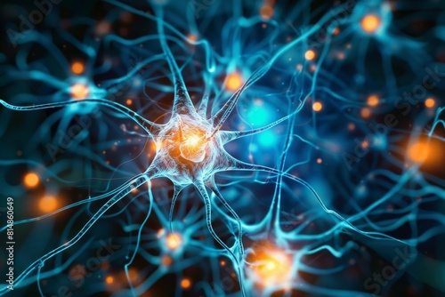 active nerve cells in the human brain stimulating intelligence mental development and intellectual achievements 3d render