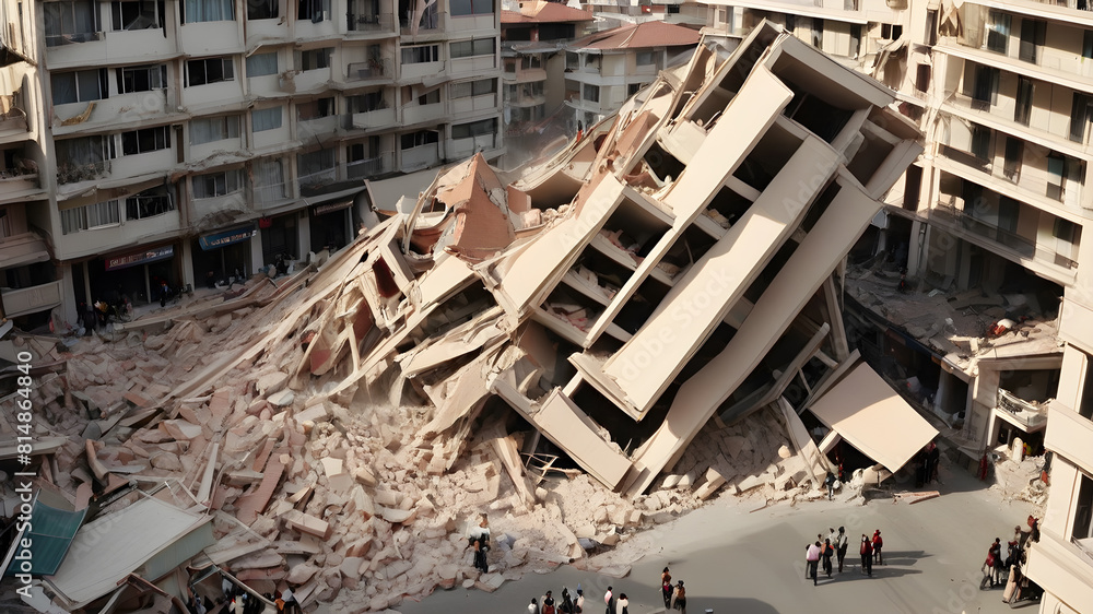 Building collapsed in the earthquake, Generative AI