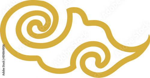 Mid-Autumn Festival golden auspicious cloud material