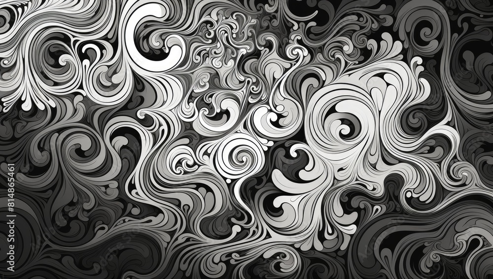 Fototapeta premium Monochrome liquid wave abstract background.
