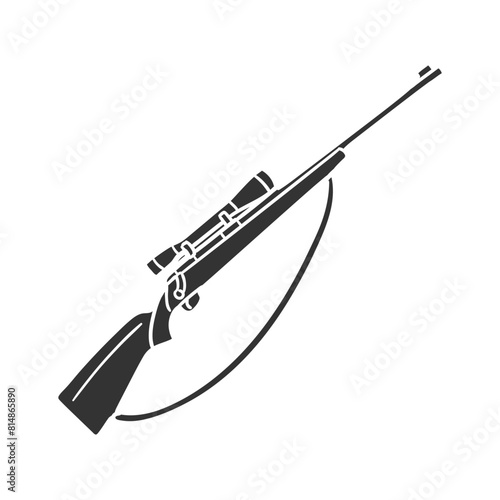 Rifle Icon Silhouette Illustration. Weapon Vector Graphic Pictogram Symbol Clip Art. Doodle Sketch Black Sign.