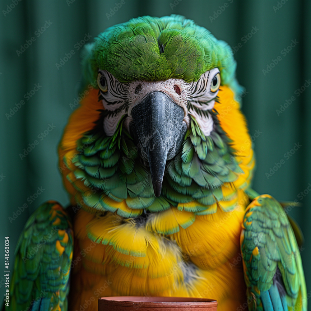 Fototapeta premium green and yellow macaw