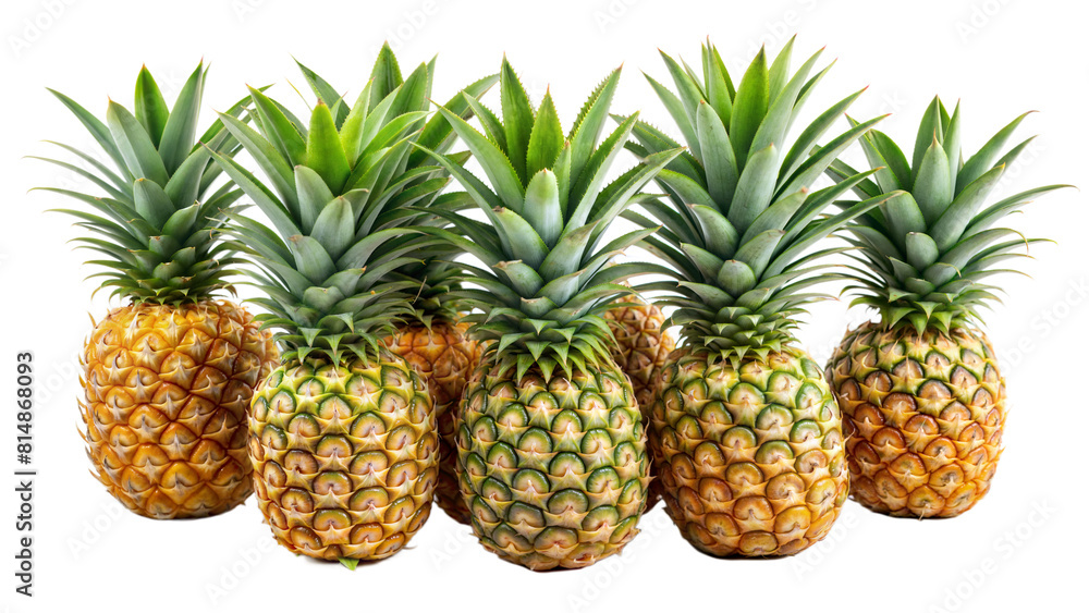 cluster of pineapple isolated on white background cluster of pineapple isolated on white background