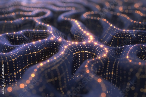 Wallpaper Mural Abstract glowing blue and purple neural network. Artificial intelligence. Torontodigital.ca