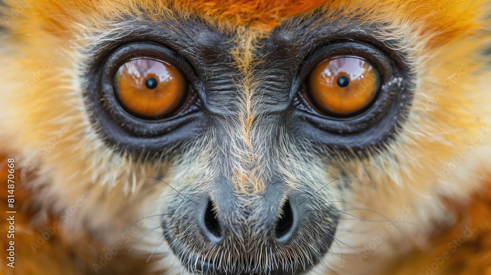 Close-up of Golden Monkey Eyes and Fur Detail Close-up of Golden Monkey Eyes and Fur Detail