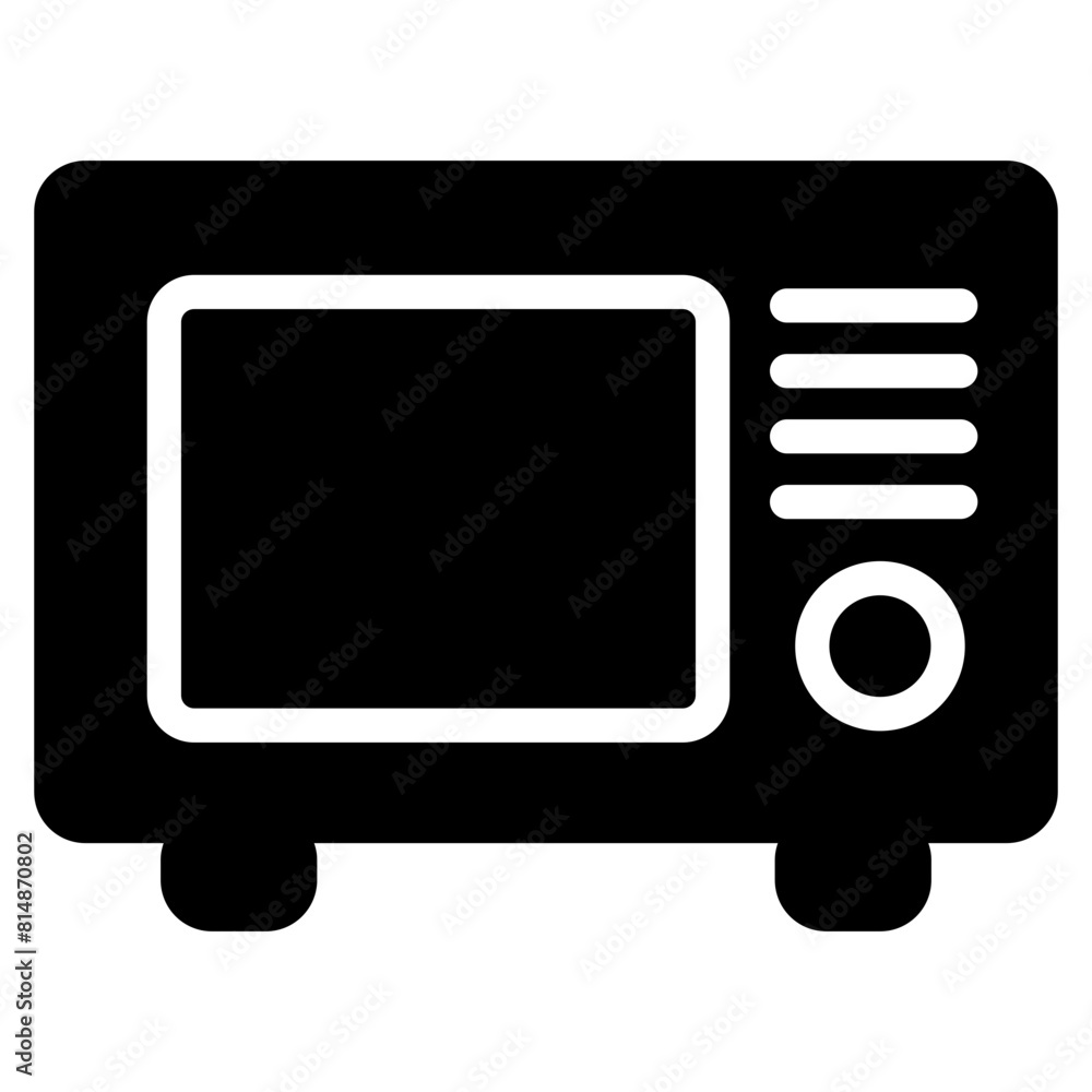 Microwave Icon in Solid Style Microwave Icon in Solid Style