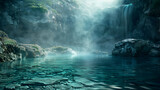 Explore the Dynamic Power of Volcanic Basin Hot Springs: A Photo Realistic Depiction of Nature s Raw Energy in Dramatic Landscapes