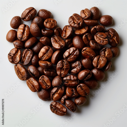 coffee beans in the shape of heart